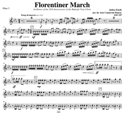 Florentiner March for flute sextet | ScoreVivo