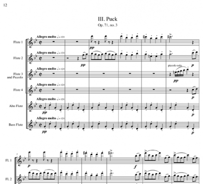 Grieg's Lyric Pieces for flute choir | ScoreVivo
