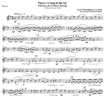 There's a Song in the Air, with Jesu, Joy of Man's Desiring for flute quintet | ScoreVivo