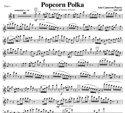 Popcorn Polka for flutes and percussion | ScoreVivo