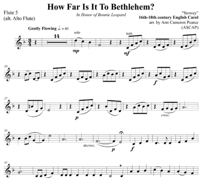 How Far is it to Bethlehem? for flute choir | ScoreVivo