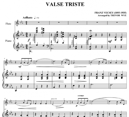 Valse Triste for Flute and Piano | ScoreVivo