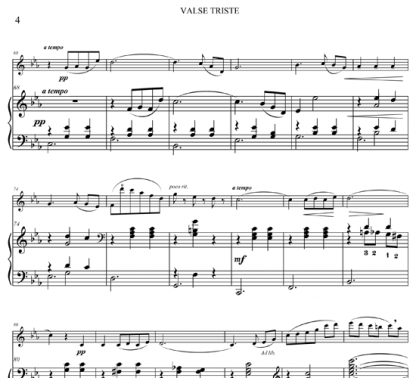 Valse Triste for Flute and Piano | ScoreVivo
