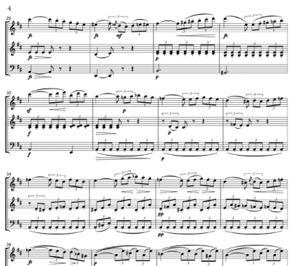 Two Melodies for Flute, Violin, and Cello | ScoreVivo