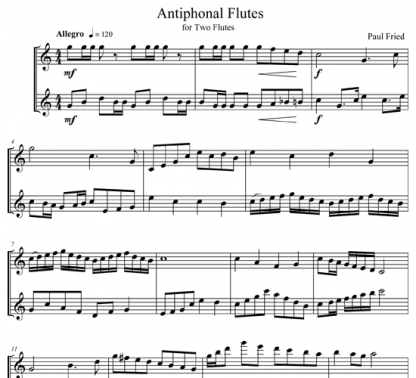 Antiphonal Flutes for flute duet | ScoreVivo