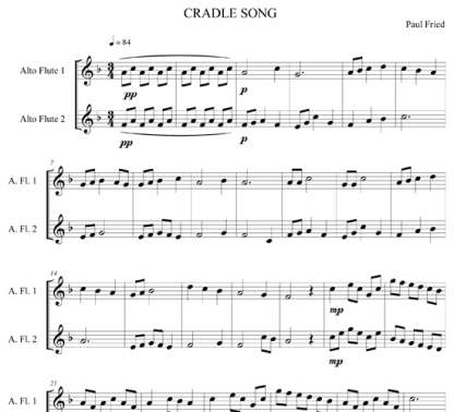 Cradle Song for flute duet | ScoreVivo