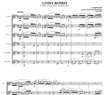 Gypsy Rondo for flute choir | ScoreVivo