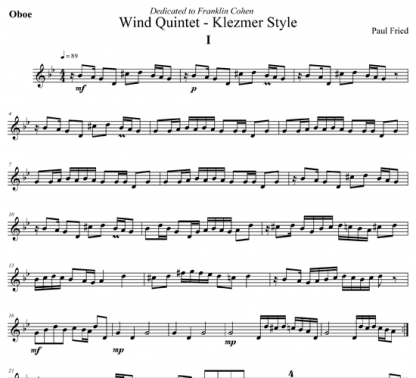 Wind Quintet - Klezmer Style | ScoreVivo