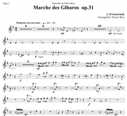 Marche des Gibaros for flute ensemble | ScoreVivo