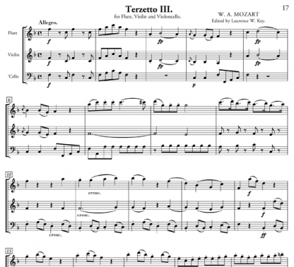 Three Easy Trios for flute, violin, and cello | ScoreVivo