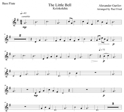 The Little Bell for flute ensemble | ScoreVivo