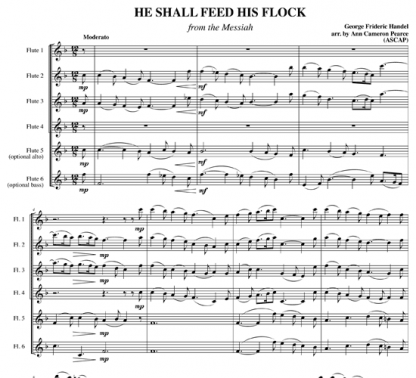 He Shall Feed His Flock for flute ensemble | ScoreVivo