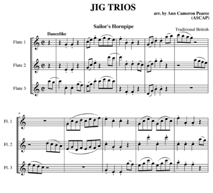 Jig Trios for flute | ScoreVivo