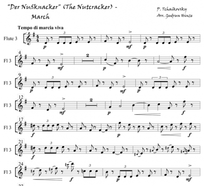 Nutcracker - March for flute ensemble | ScoreVivo