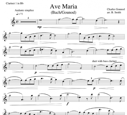 Ave Maria for clarinet ensemble | ScoreVivo