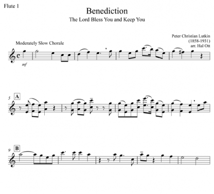 Benediction for flute ensemble | ScoreVivo
