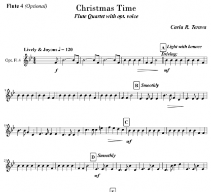 Christmas Time for flute ensemble | ScoreVivo
