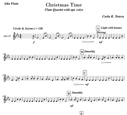 Christmas Time for flute ensemble | ScoreVivo