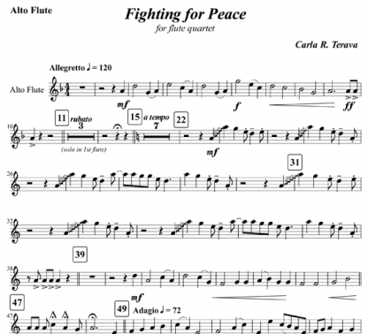 Fighting For Peace for flute ensemble | ScoreVivo