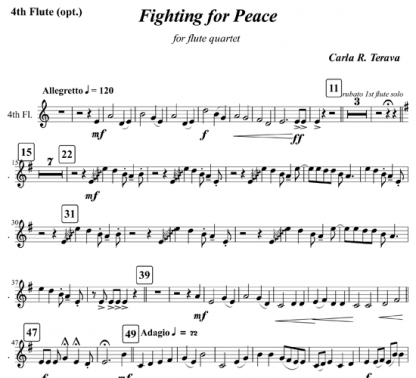 Fighting For Peace for flute ensemble | ScoreVivo