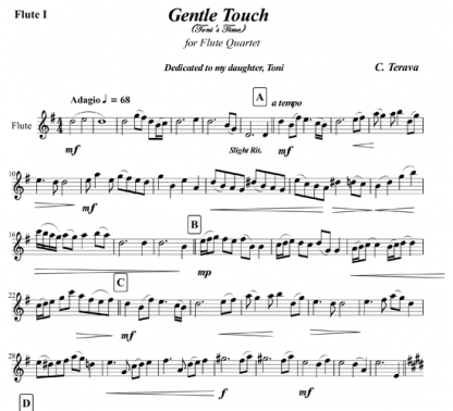 Gentle Touch for flute ensemble | ScoreVivo