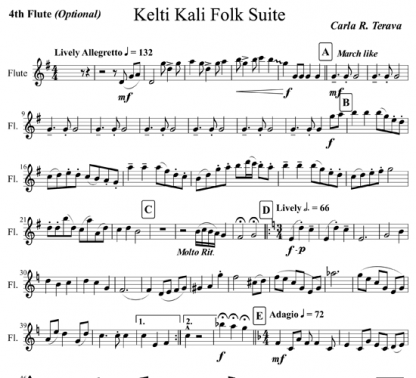 Kelti Kali Folk Suite for flute ensemble | ScoreVivo