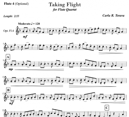 Taking Flight for flute ensemble | ScoreVivo