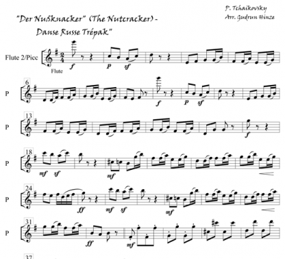 Nutcracker - Trepak for flute ensemble | ScoreVivo