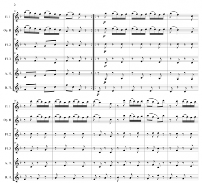 Allegro for Six Flutes and Piano | ScoreVivo
