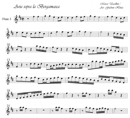 Aria Sopra la Bergamasca for flute ensemble | ScoreVivo