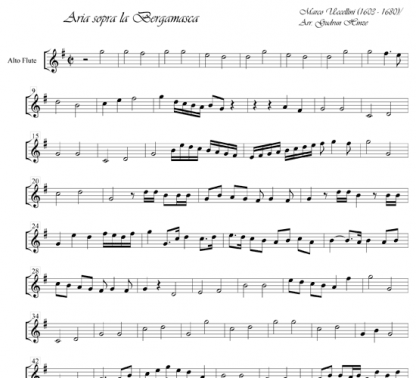 Aria Sopra la Bergamasca for flute ensemble | ScoreVivo