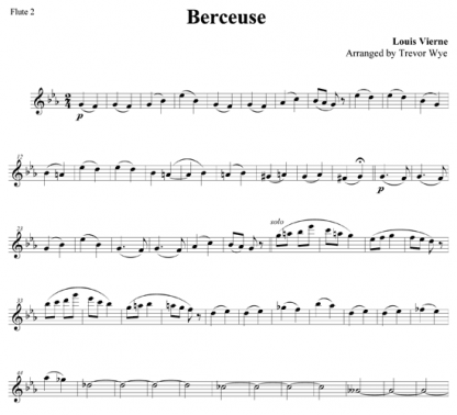 Berceuse for flute ensemble | ScoreVivo