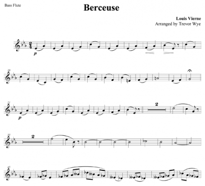 Berceuse for flute ensemble | ScoreVivo
