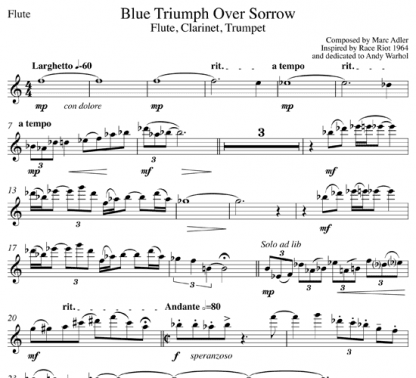 Blue Triumph Over Sorrow for flute, clarinet, and trumpet or oboe | ScoreVivo