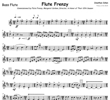 Flute Frenzy for flute ensemble | ScoreVivo