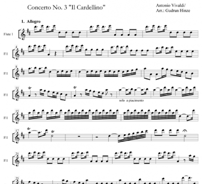 Il Cardellino for flute ensemble | ScoreVivo