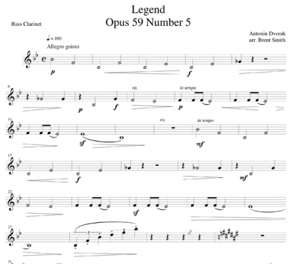 Legend, Op 59, No 5 for clarinet ensemble | ScoreVivo