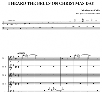I Heard the Bells on Christmas Day for handbells and flute | ScoreVivo