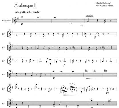 Arabesque 2 for flute ensemble | ScoreVivo