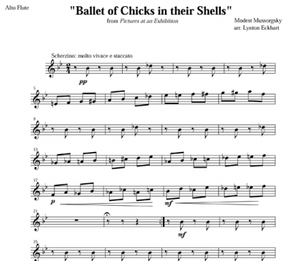 Ballet of Chicks in their Shells for flute ensemble | ScoreVivo