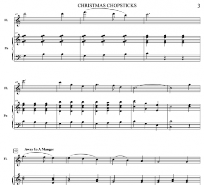 Christmas Chopsticks for flute and piano | ScoreVivo