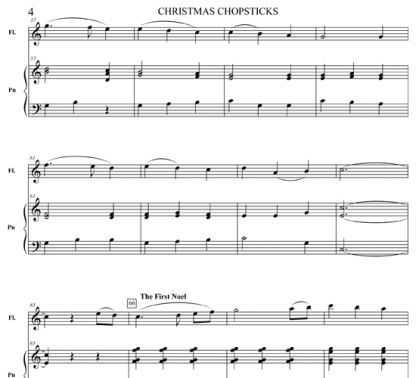Christmas Chopsticks for flute and piano | ScoreVivo