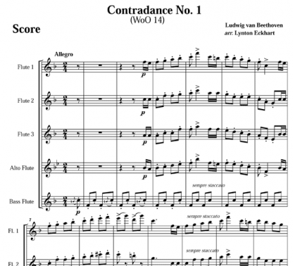 Contradance No 1 for flute ensemble | ScoreVivo