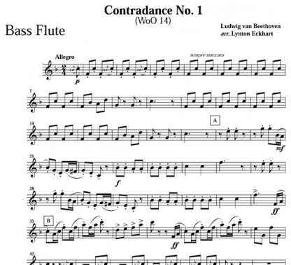 Contradance No 1 for flute ensemble | ScoreVivo
