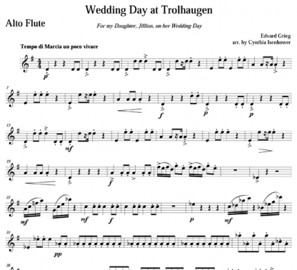 Wedding Day at Trolhaugen for flute ensemble | ScoreVivo