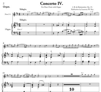 Concerto IV in B minor, Op. 15, for flute ensemble and organ | ScoreVivo