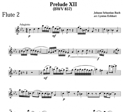 Prelude XII for flute ensemble | ScoreVivo