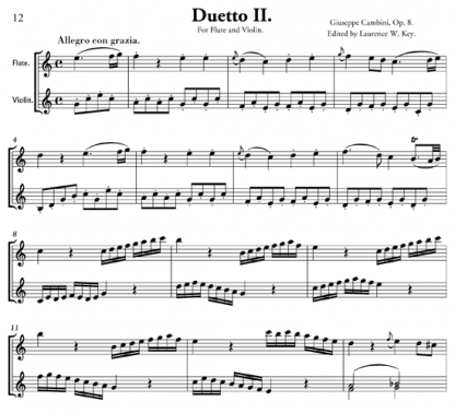 Six Duets, Op. 8 for flute and violin | ScoreVivo
