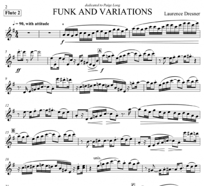 Funk and Variations for flute ensemble | ScoreVivo