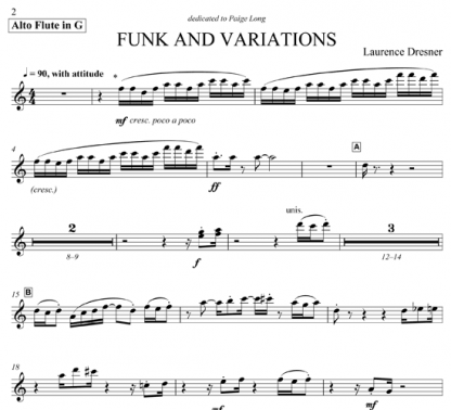 Funk and Variations for flute ensemble | ScoreVivo